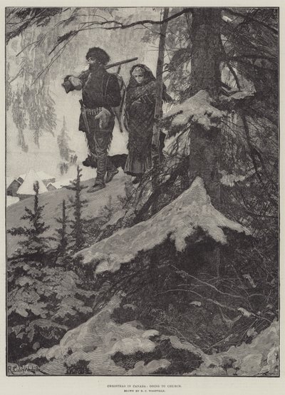 Weihnachten in Kanada, auf dem Weg zur Kirche von Richard Caton Woodville junior